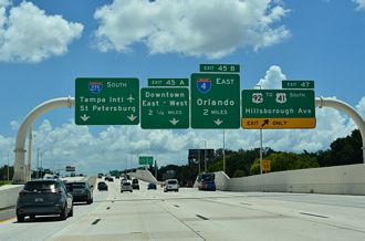 I-275 South 2 miles from I-4 in Tampa, FL