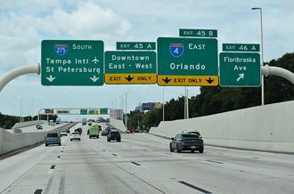 I-275 South at Floribraska Ave, just ahead of I-4 in Tampa, FL