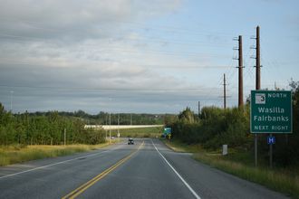 I-A1 south at I-A3 north to Wasilla, AK