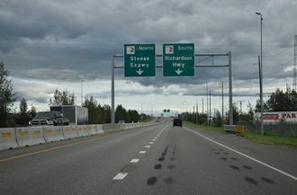 Mitchell Expwy east at Richardson Hwy in Fairbanks, Alaska