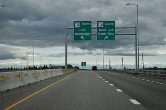 The north end of Interstate A3 in Fairbanks, AK
