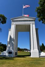 The Peace Arch marking the U.S./Canada along I-5/B.C. Highway 99