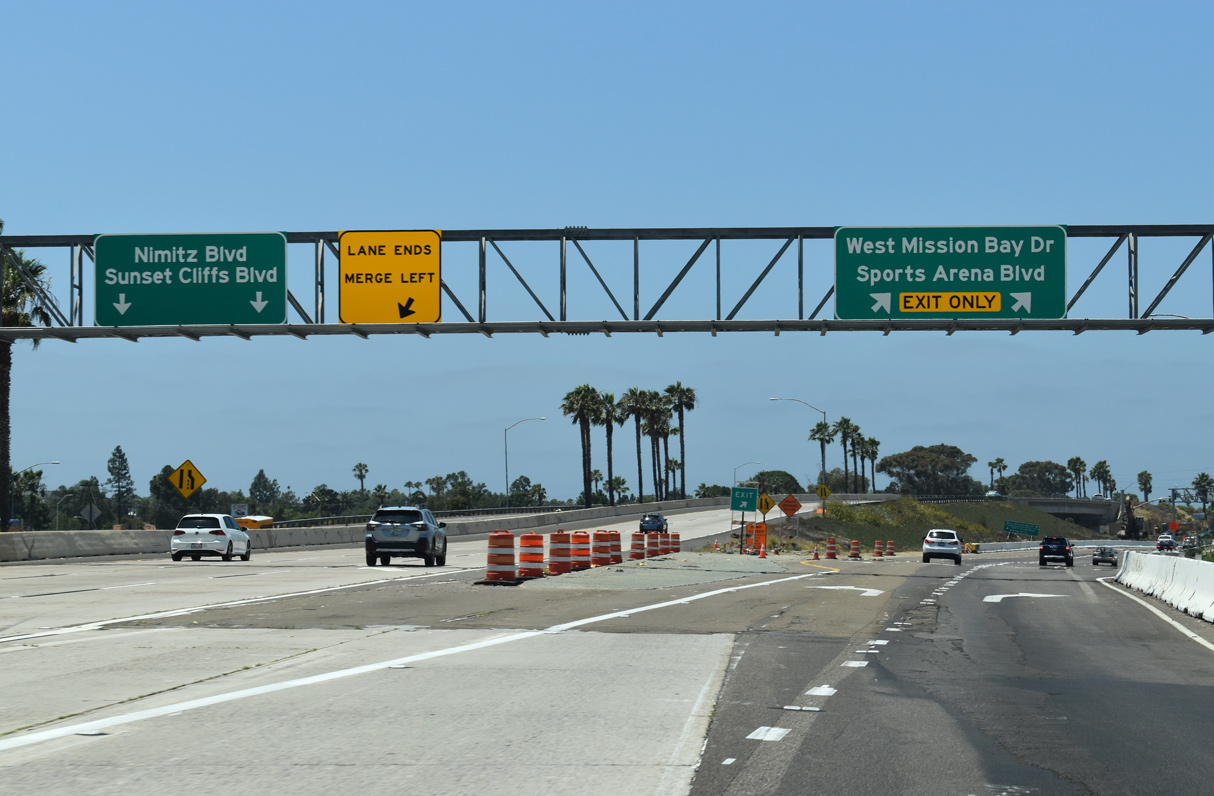 I-8 west at Mission Bay Dr - San Diego, CA