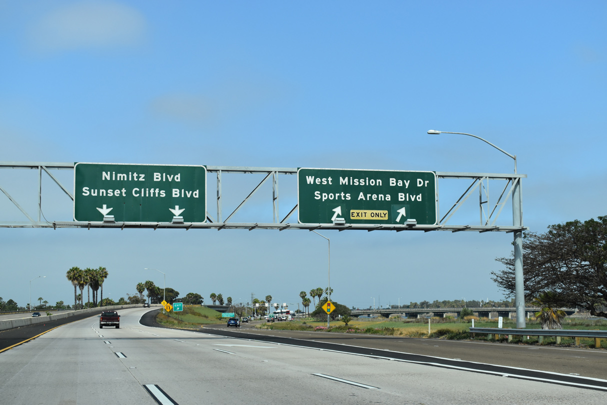 I-8 west at Mission Bay Dr - 2018