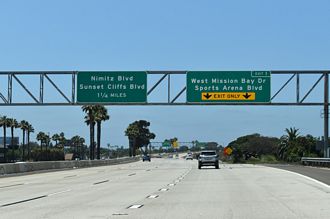I-8 west at Mission Bay Dr - San Diego, CA