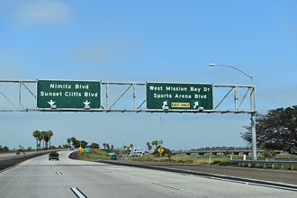 I-8 west at Mission Bay Dr - 2018