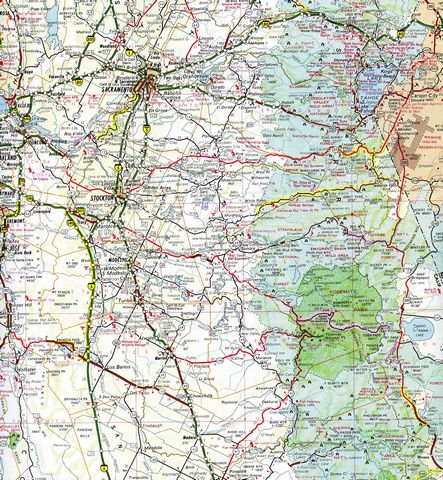 SR 99 through the Central Valley – 1981 California Official Highway Map