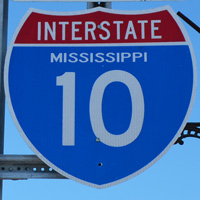 Interstate 10 shield representation