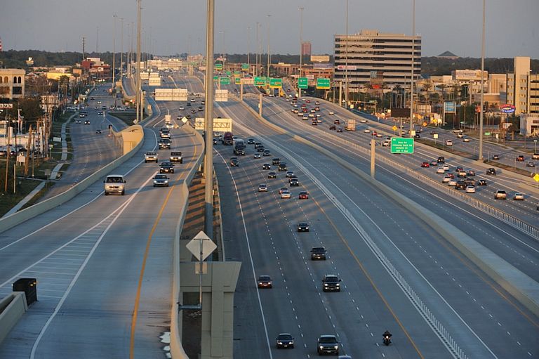 Interstate 10 along the Katy Freeway west of Houston, Texas