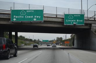 I-10 west at SR 1 - Santa Monica, CA