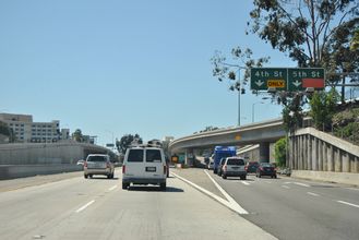 I-10 west at SR 1 - Santa Monica, CA
