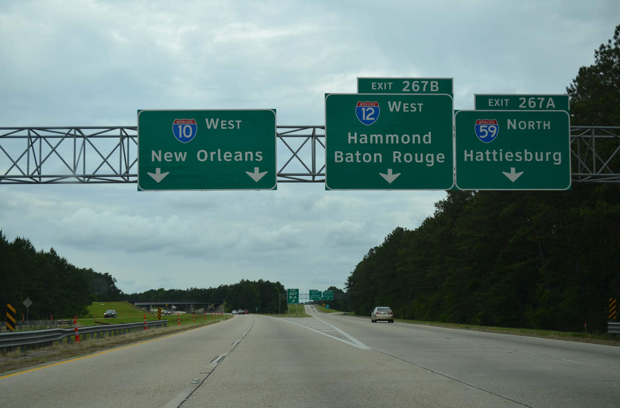 I-10 west at I-12/59 - Slidell, LA