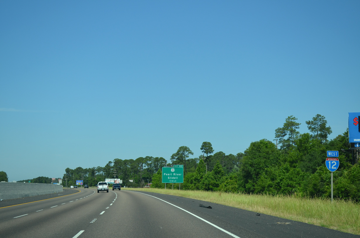 I-12 west at US 11 - Slidell, LA