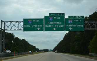 I-10 west at I-12/59 - Slidell, LA
