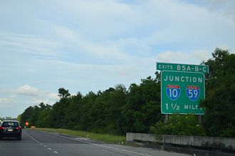 I-12 east at I-10/59 - Slidell, LA