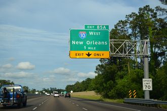 I-12 east at I-10/59 - Slidell, LA