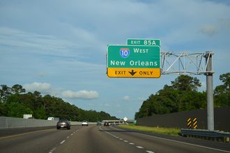 I-12 east at I-10/59 - Slidell, LA