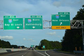 I-12 east at I-10/59 - Slidell, LA