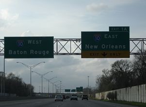 I-12 west at I-10 - Baton Rouge, LA - 2009