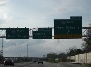 I-12 west at I-10 - Baton Rouge, LA - 2009