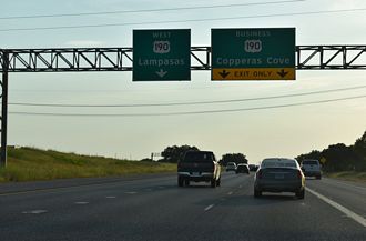 IH 14/US 190 west at BU-190E - Copperas Cove, TX