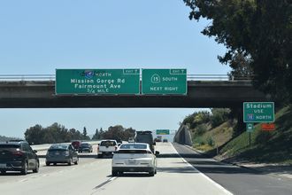 I-8 east at I-15/SR 15 - San Diego, CA