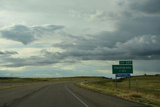 I-15 north at Sweetgrass, MT