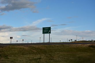 I-15 south at Sweetgrass, MT