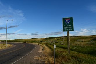 Interstate 15 South in Sweet Grass, Montana