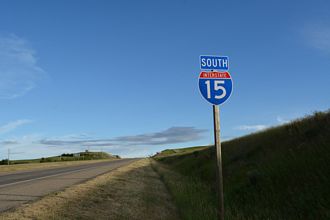 I-15 south at Sweetgrass, MT