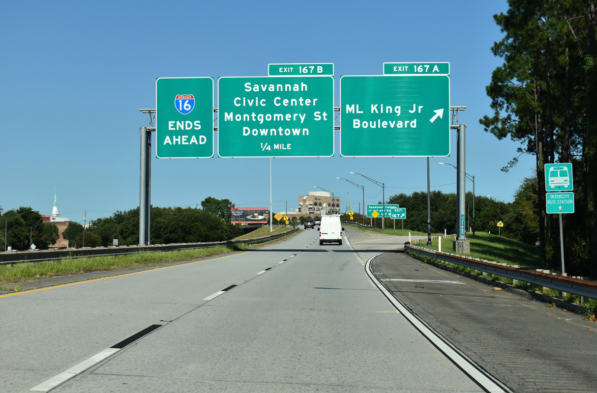 Interstate 16 east at MLK Boulevard in Savannah, GA