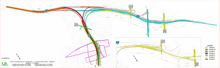 I-16/75 Improvement Project - Phase Map