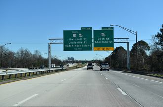 I-16 east at SR 204 - Savannah, GA