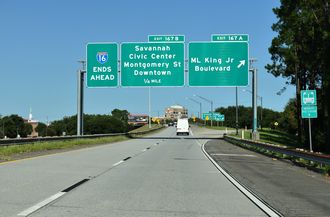 Interstate 16 east at MLK Boulevard in Savannah, GA