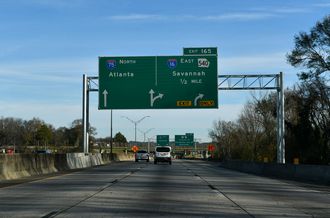 I-75 North at Interstate 16 in Macon, Georgia
