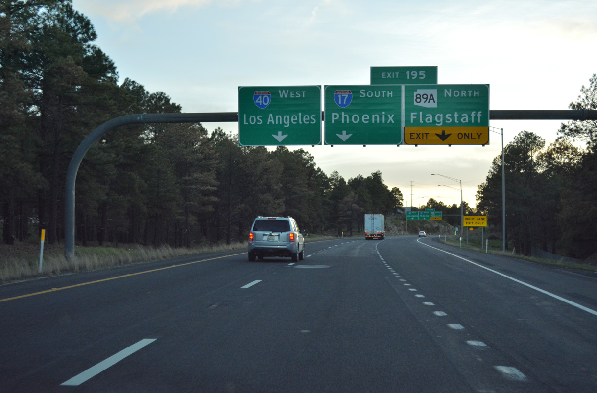 I-40 west at I-17/SR 89A - Flagstaff, AZ