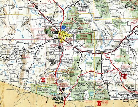 1969 map of Interstate 19 in Arizona