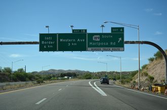 I-19 south at SR 189 - Nogales, AZ