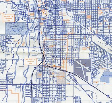 1972 Map of Tucson, Arizona