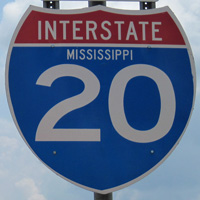 Interstate 20 shield representation