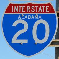 Interstate 20 shield representation