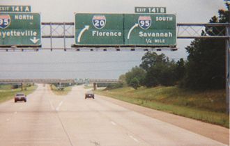 Interstate 20 east at I-95 in 1995