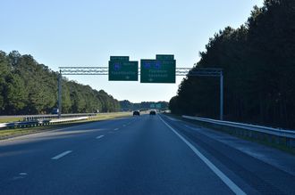 I-20 East at I-95 at Florence, South Carolina