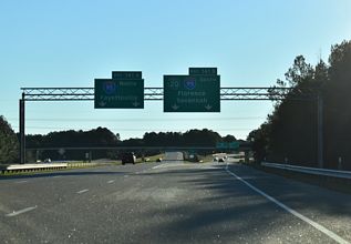 I-20 East at I-95 at Florence, South Carolina