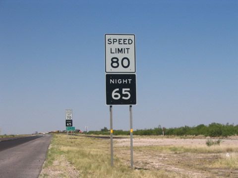 IH 20 west - 80 MPH Speed Limit