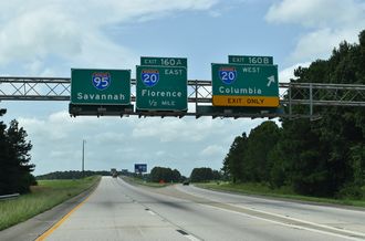 I-95 south at I-20 - Florence, SC
