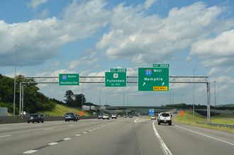 I-65 North at Interstate 22 in Birmingham, Alabama