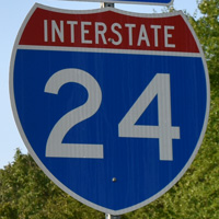 Interstate 24 shield representation