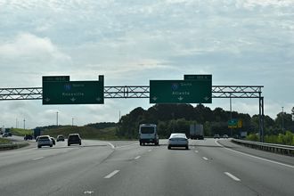 The East end of Interstate 24 at Chattanooga, Tennessee