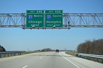 I-24 west at I-57 - Pulleys Mill, IL